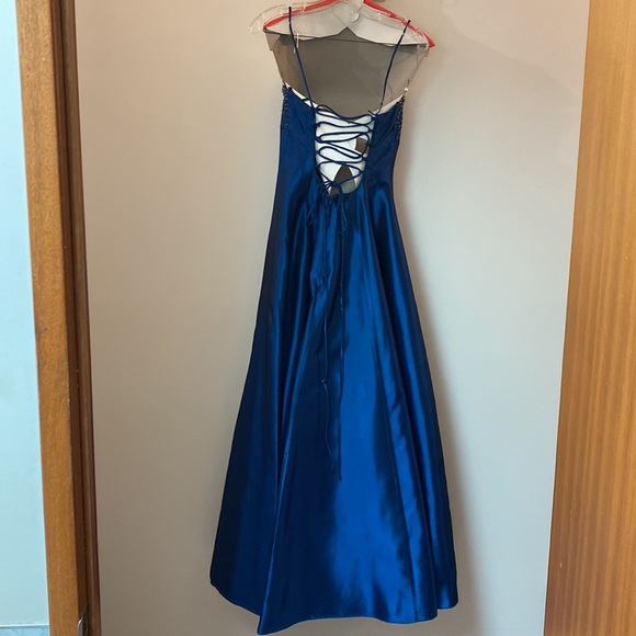 Grad dress, royal blue Faviana convertible lace-up back, sz 11/12 - Picture 6 of 12